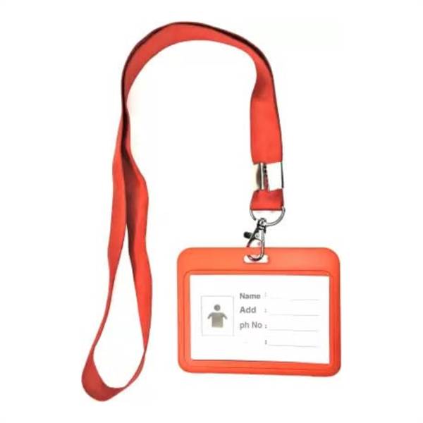 Deys Stationery Store Red Plastic id Card Badge Holder Horizontal Box with Lanyard